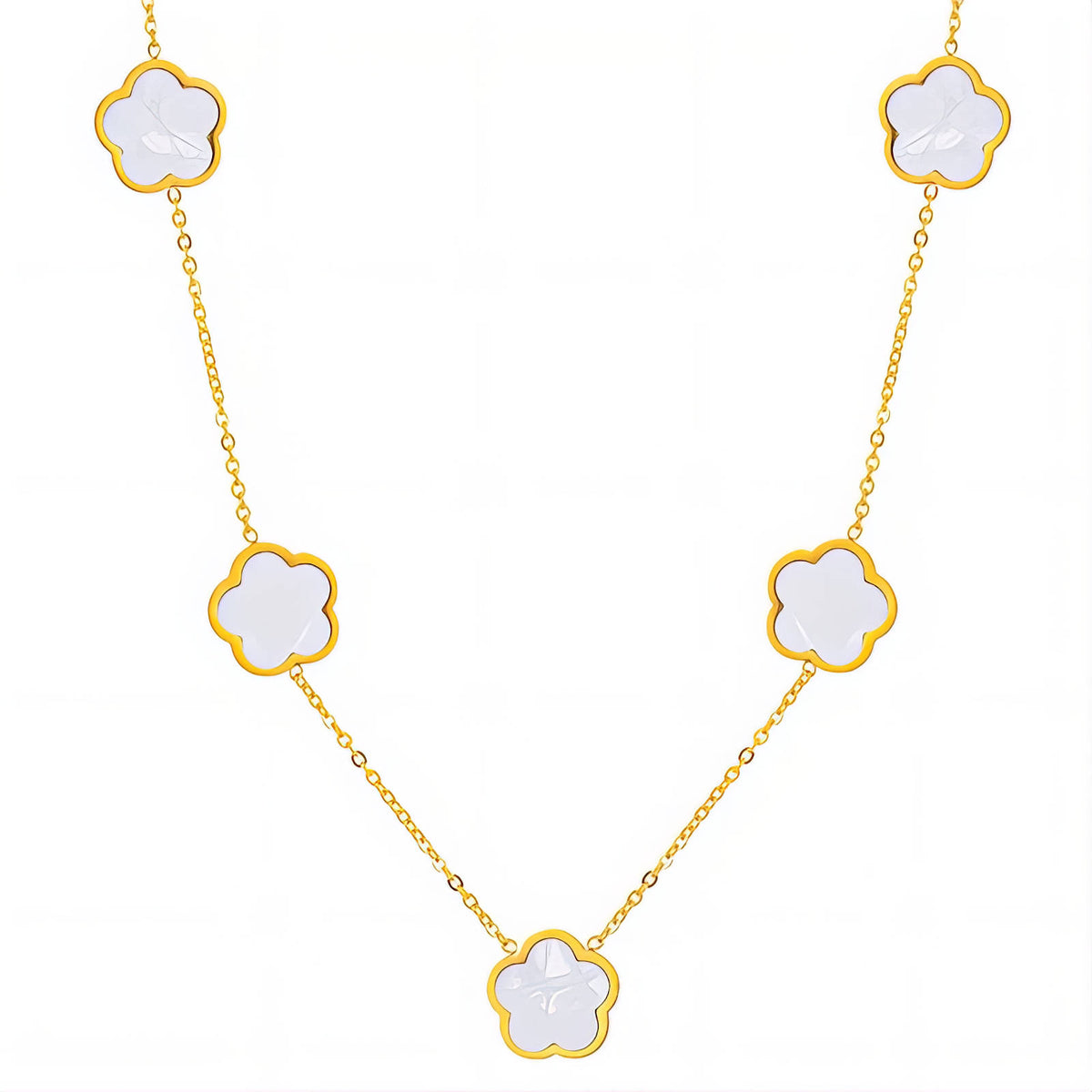 ''flower Meadow'' Necklace, 18K Gold-plated steel