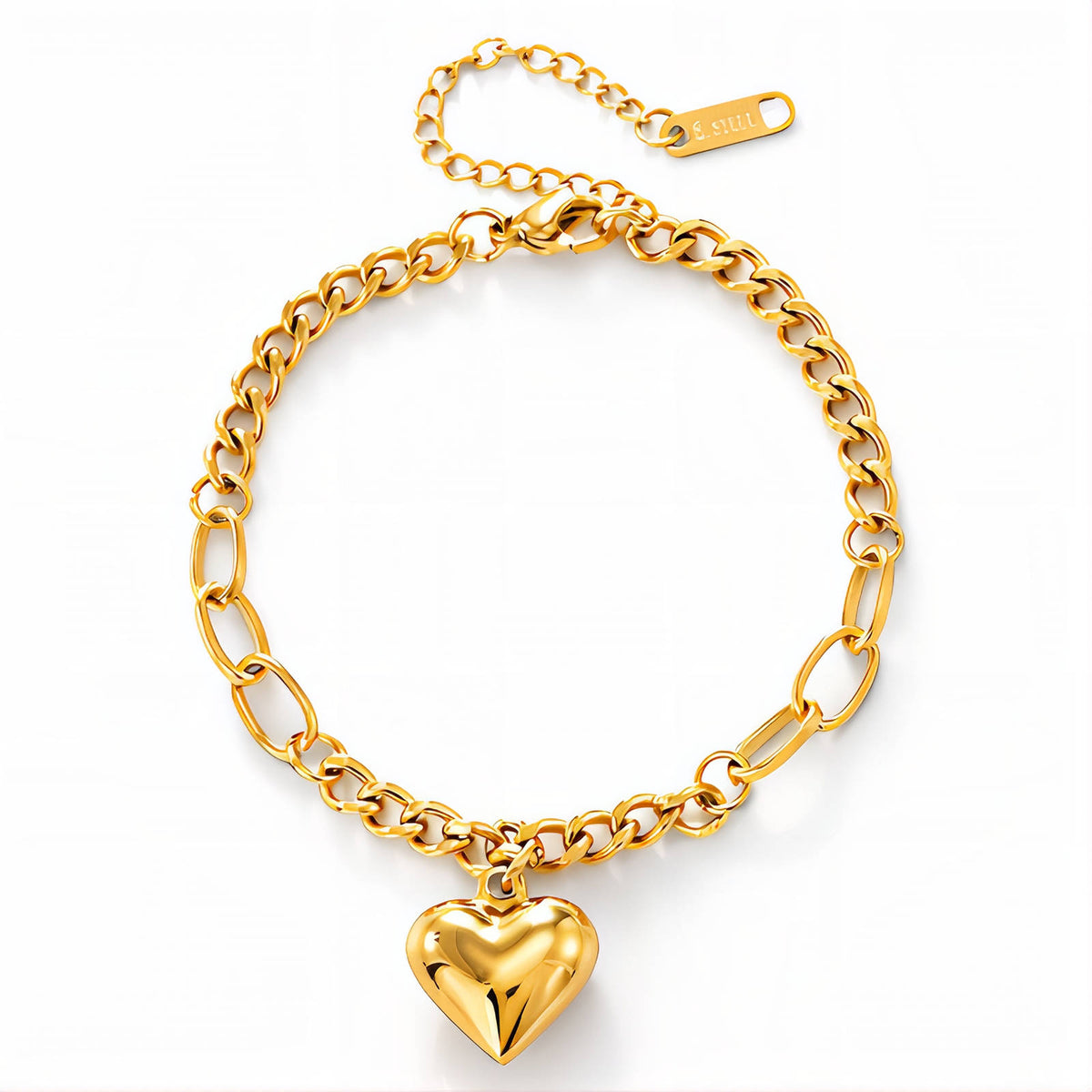 ''Heart'' Bracelet, 18K Gold-plated steel