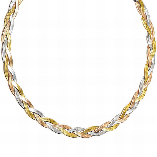 Twisted Two Tone Necklace 18K Gold Plated Steel