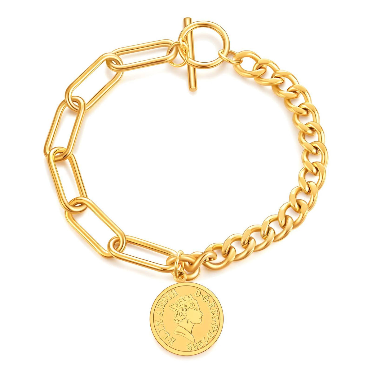 Bracelet, 18K Gold-plated steel