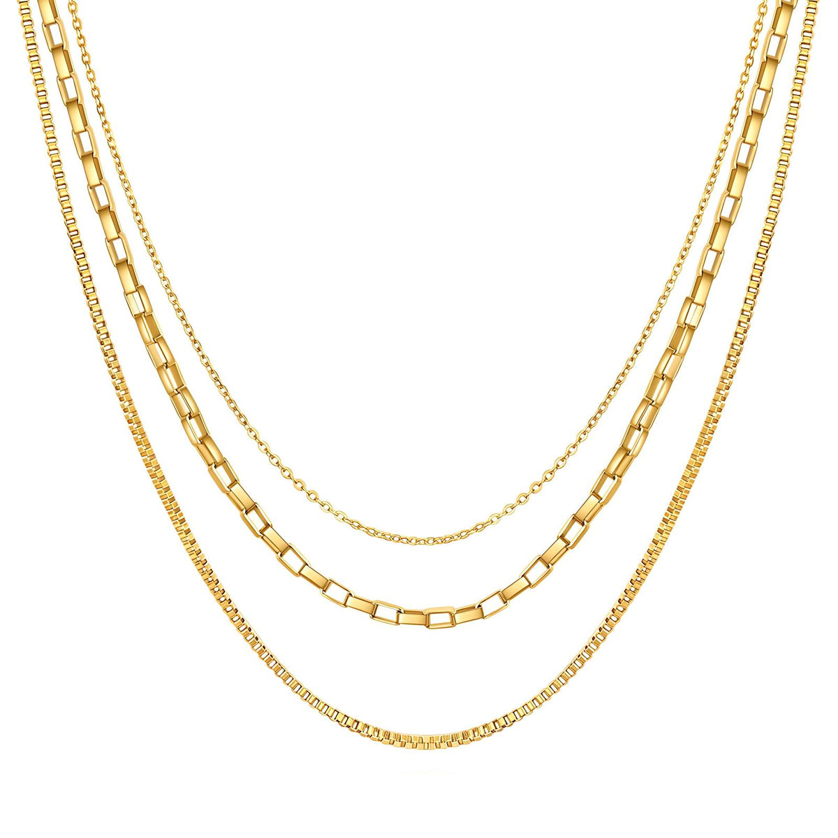 Necklace, 18K Gold-plated steel