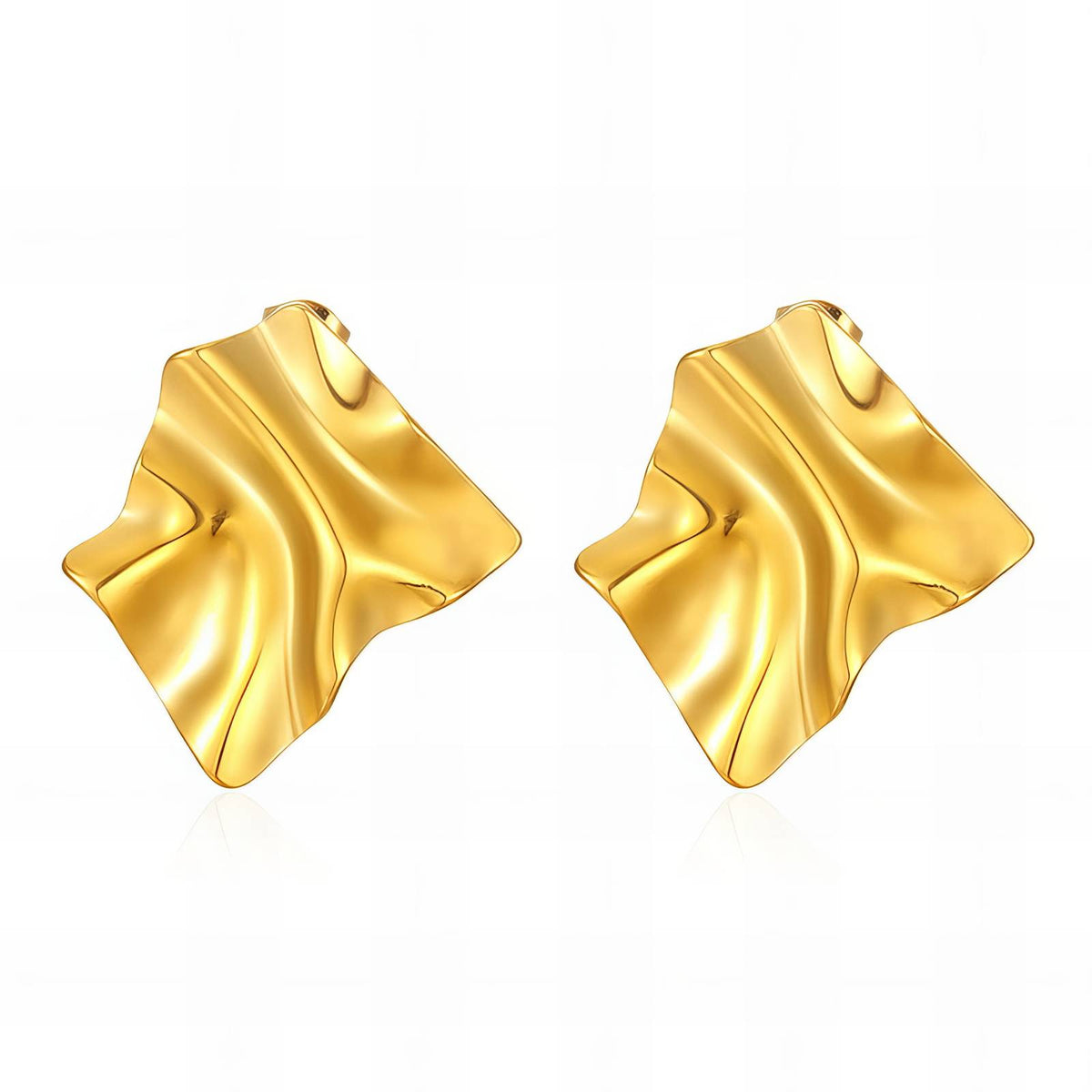 Earrings, 18K, Gold-plated Steel