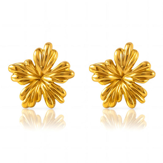 ''flowers'' Earrings, 18K Gold-plated steel