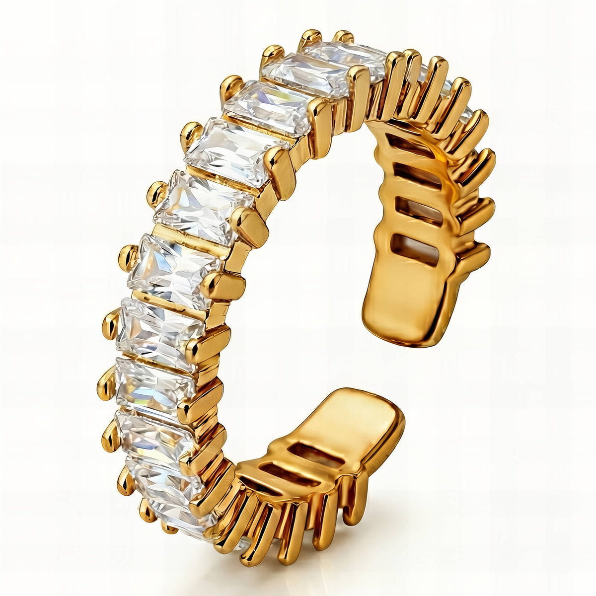 Finger Ring, 18K Gold-plated Steel