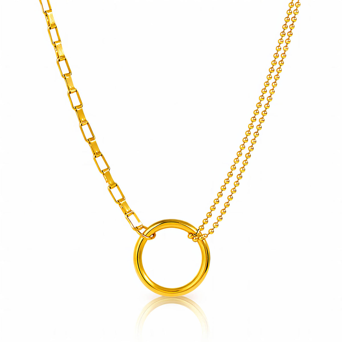 Necklace, 18K Gold-plated steel