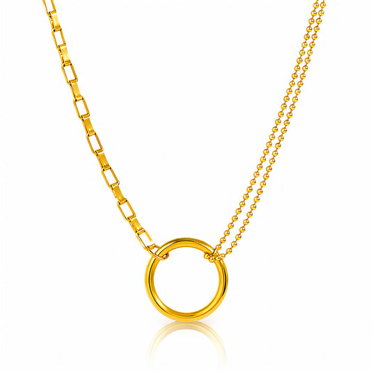 Necklace, 18K Gold-plated steel