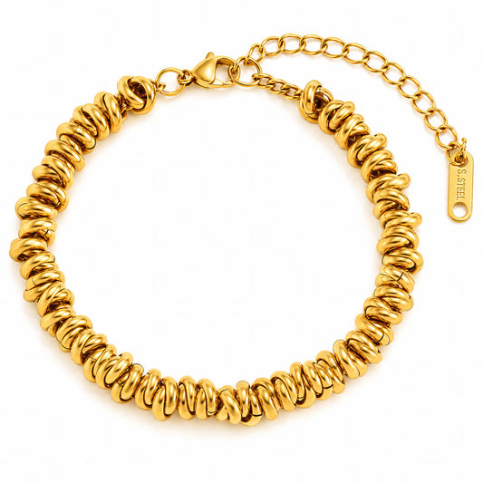 Bracelet, 18K Gold Plated Steel