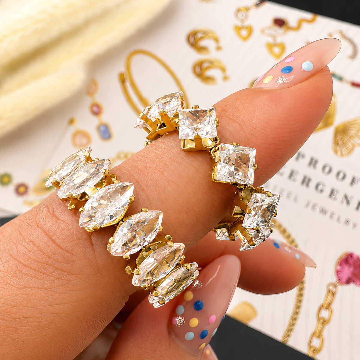 Ring, 18K Gold Plated Steel