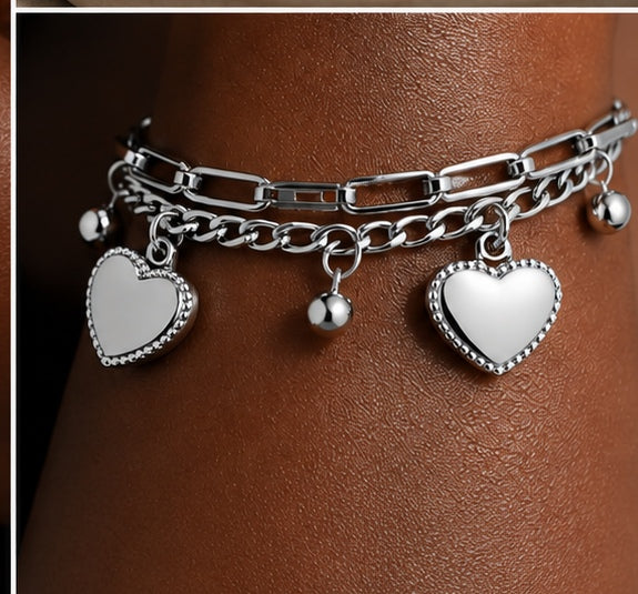 HEARTS Bracelet - Stainless Steel