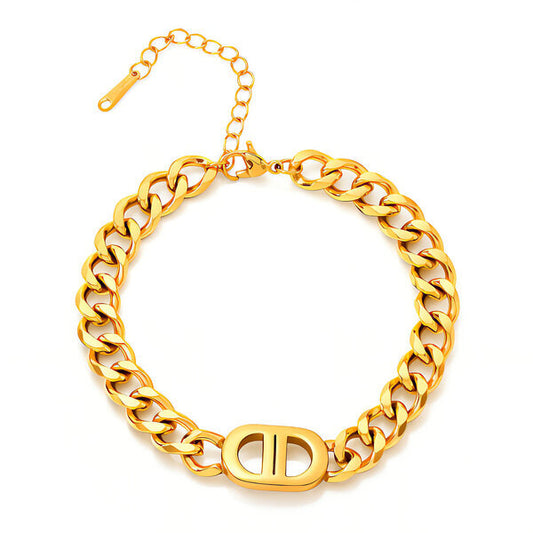 Bracelet, 18K Gold-plated steel